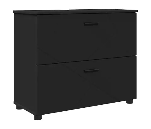 Vannitoa Mööbleset 2 Pcs Must 76.5 X 35 X 64 Cm Tehispuit