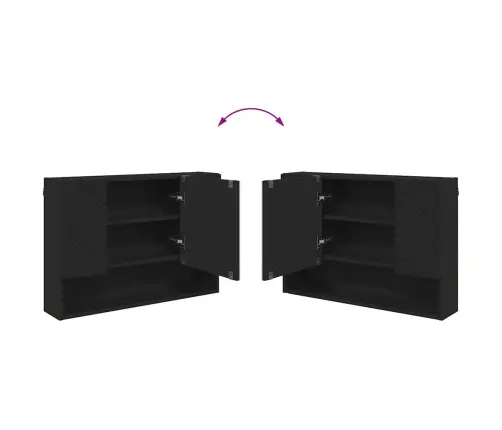 Vannitoa Mööbleset 2 Pcs Must 76.5 X 35 X 64 Cm Tehispuit