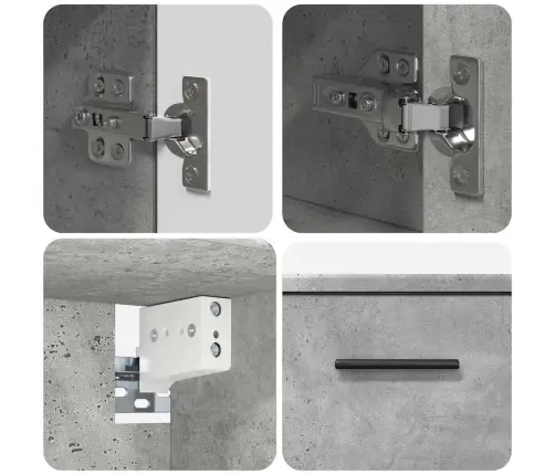 Vannitoa Mööbleset Sahtliga 2 Pcs Betoonihall 76.5 X 35 X 64 Cm Vannitoa Mööbleset Sahtliga 2 Pcs Betoonihall 76.5 X 35 X 64 Cm