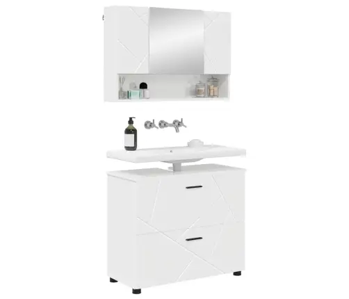 Vannas Istabas Mēbeļu Komplekts Ar Plauktu 2 Pcs Spīdīgi Balta Vidaxl Vannas Istabas Mēbeļu Komplekts Ar Plauktu 2 Pcs Spīdīgi Balta Vidaxl