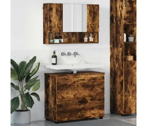 Vannas Istabas Mēbeļu Komplekts 2 Pcs Dūmakaina Ozolkoka Vidaxl Vannas Istabas Mēbeļu Komplekts 2 Pcs Dūmakaina Ozolkoka Vidaxl