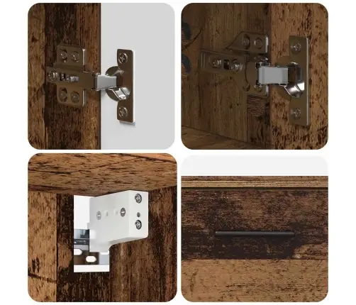 Vonios Baldų Rinkinys Su Stalčių 2 Pcs Senovinis Medis