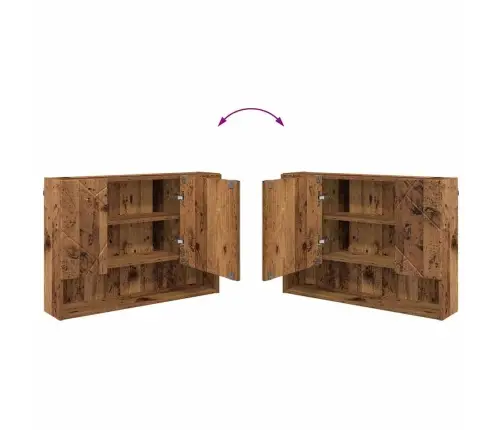 Vonios Baldų Rinkinys Su Stalčių 2 Pcs Senovinis Medis