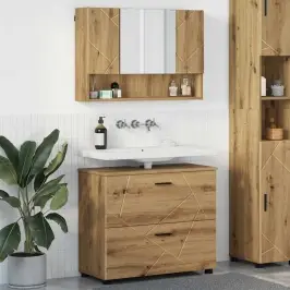 Vannas Istabas Mēbeļu Komplekts Ar Durvīm 2 Pcs Amatnieku Ozola Vidaxl