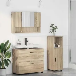 Vannas Istabas Mēbeļu Komplekts Ar Plauktu 3 Pcs Sonomas Ozola Vidaxl