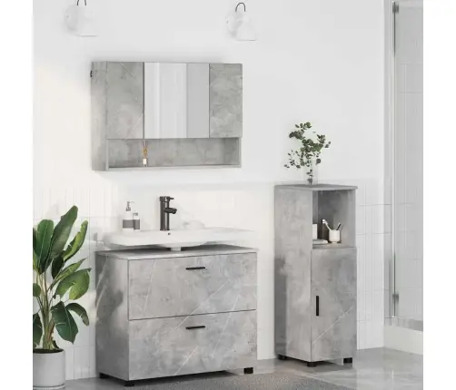 Vannas Istabas Mēbeļu Komplekts Ar Plauktu 3 Pcs Betona Pelēka Vidaxl
