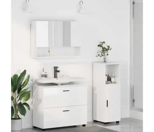 Vannas Istabas Mēbeļu Komplekts Ar Plauktu 3 Pcs Spīdīgi Balta Vidaxl Vannas Istabas Mēbeļu Komplekts Ar Plauktu 3 Pcs Spīdīgi Balta Vidaxl