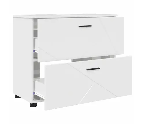 Vannas Istabas Mēbeļu Komplekts Ar Plauktu 3 Pcs Spīdīgi Balta Vidaxl Vannas Istabas Mēbeļu Komplekts Ar Plauktu 3 Pcs Spīdīgi Balta Vidaxl