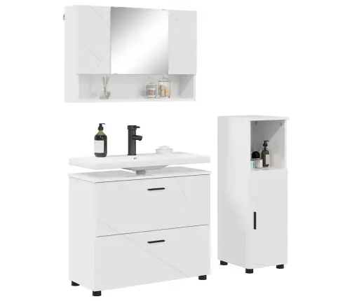 Vannas Istabas Mēbeļu Komplekts Ar Plauktu 3 Pcs Spīdīgi Balta Vidaxl Vannas Istabas Mēbeļu Komplekts Ar Plauktu 3 Pcs Spīdīgi Balta Vidaxl