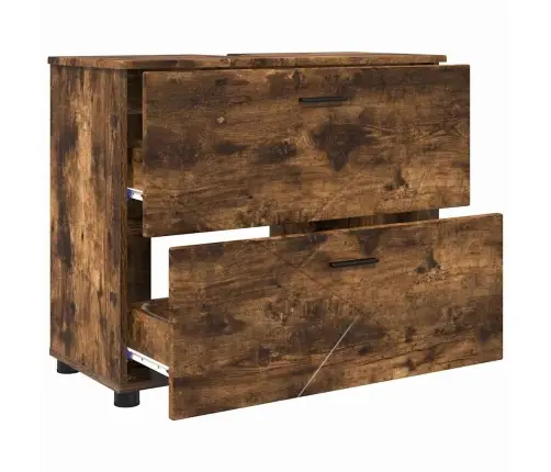 Vannas Istabas Mēbeļu Komplekts 3 Pcs Dūmakaina Ozolkoka Vidaxl