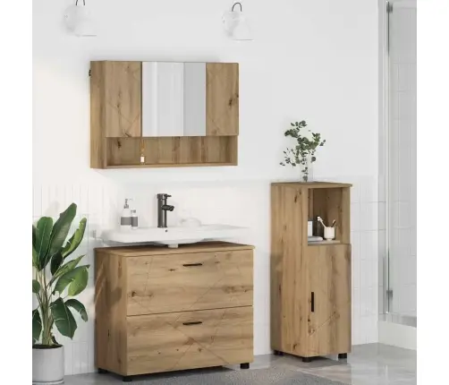 Vannas Istabas Mēbeļu Komplekts Ar Durvīm 3 Pcs Amatnieku Ozola Vidaxl
