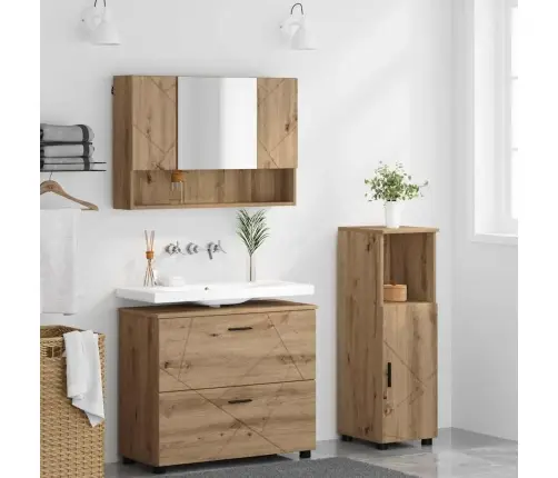 Vannas Istabas Mēbeļu Komplekts Ar Durvīm 3 Pcs Amatnieku Ozola Vidaxl