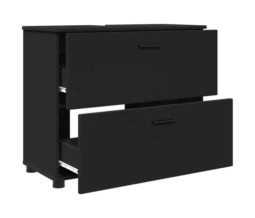 Vannitoa Mööbleset 3 Pcs Must 76.5 X 35 X 64 Cm Tehispuit