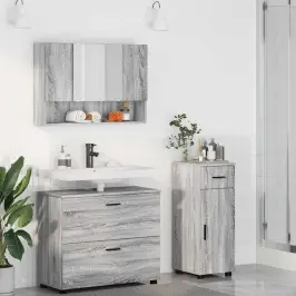 Vannas Istabas Mēbeļu Komplekts 3 Pcs Pelēka Sonomas Ozola Vidaxl