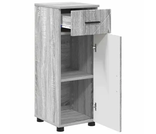 Vonios Baldų Rinkinys Su Stalčių 3 Pcs Pilka Sonoma Ąžuolo