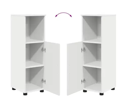 Vonios Baldų Rinkinys Su Stalčių 4 Pcs Balta Apdirbta Mediena