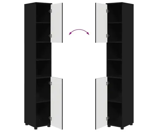 Vannas Istabas Mēbeļu Komplekts 4 Pcs Melna 30 X 35 X 192 Cm Vidaxl
