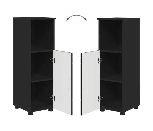 Vannas Istabas Mēbeļu Komplekts 4 Pcs Melna 30 X 35 X 192 Cm Vidaxl