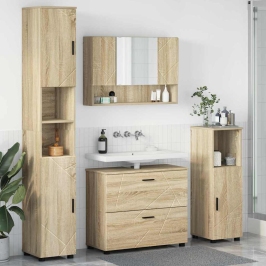 Vannitoa Mööbleset 4 Pcs Sonoma Tamm 30 X 35 X 192 Cm Tehispuit