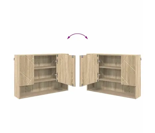 Vonios Baldų Rinkinys 4 Pcs Sonoma Ąžuolas Apdirbta Mediena