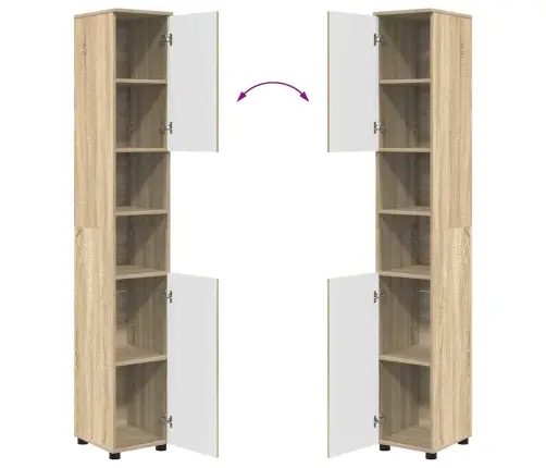 Vonios Baldų Rinkinys 4 Pcs Sonoma Ąžuolas Apdirbta Mediena