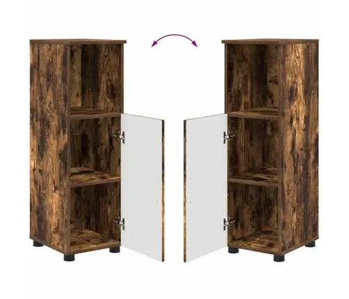 Vannitoa Mööbleset Sahtliga Riiuliga 4 Pcs Suitsetatud Tamm