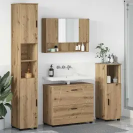 Vannitoa Mööbleset 4 Pcs Käsitöötamm 30 X 35 X 192 Cm Tehispuit