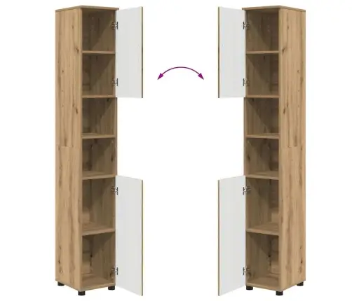 Vannas Istabas Mēbeļu Komplekts Ar Durvīm 4 Pcs Amatnieku Ozola Vidaxl