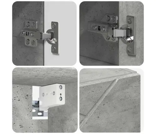 Vannitoa Mööbleset Sahtliga Uksega 4 Pcs Betoonihall Tehispuit