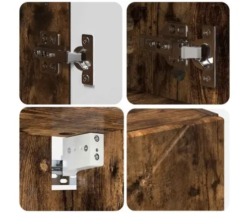 Vannas Istabas Mēbeļu Komplekts 4 Pcs Dūmakaina Ozolkoka Vidaxl