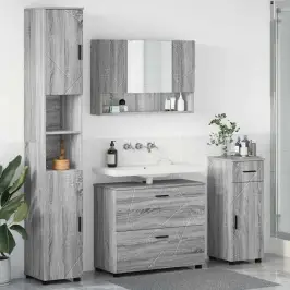 Vannas Istabas Mēbeļu Komplekts 4 Pcs Pelēka Sonomas Ozola Vidaxl