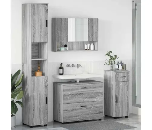 Vannas Istabas Mēbeļu Komplekts 4 Pcs Pelēka Sonomas Ozola Vidaxl