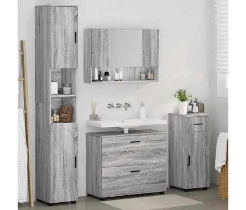 Vannas Istabas Mēbeļu Komplekts 4 Pcs Pelēka Sonomas Ozola Vidaxl