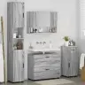 Vannas Istabas Mēbeļu Komplekts 4 Pcs Pelēka Sonomas Ozola Vidaxl