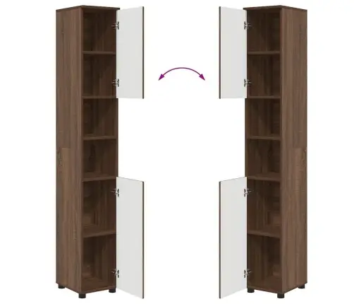 Vannitoa Mööbleset 4 Pcs Pruun Tamm 30 X 35 X 192 Cm Tehispuit
