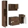 Vannitoa Mööbleset 4 Pcs Pruun Tamm 30 X 35 X 192 Cm Tehispuit