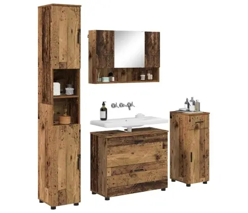 Vannas Istabas Mēbeļu Komplekts Ar Atvilktni 4 Pcs Vecs Koks Vidaxl