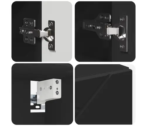 Vonios Baldų Rinkinys Su Stalčių 5 Pcs Juoda 30 X 35 X 192 Cm