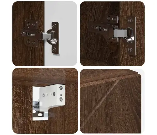 Vannas Istabas Mēbeļu Komplekts Ar Plauktu 5 Pcs Brūna Ozolkoka Vidaxl