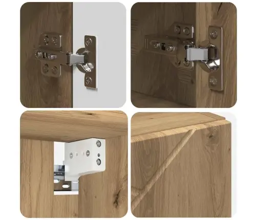 Vonios Baldų Rinkinys 5 Pcs Artisano Ąžuolo Apdirbta Mediena