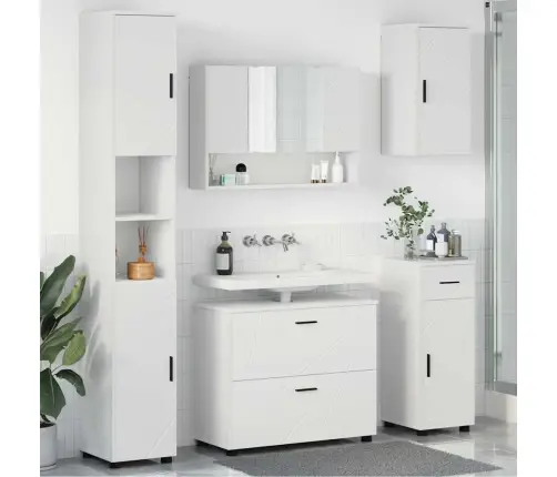 Vannas Istabas Mēbeļu Komplekts 5 Pcs Balts 30 X 35 X 192 Cm Vidaxl