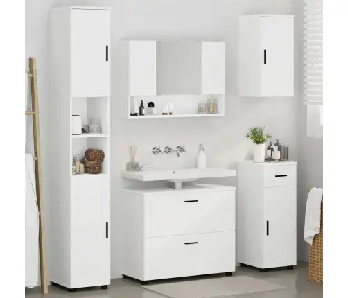 Vannas Istabas Mēbeļu Komplekts 5 Pcs Balts 30 X 35 X 192 Cm Vidaxl