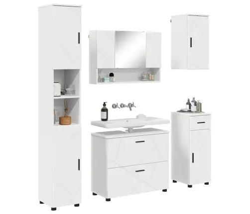 Vannas Istabas Mēbeļu Komplekts 5 Pcs Balts 30 X 35 X 192 Cm Vidaxl