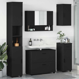 Vannas Istabas Mēbeļu Komplekts 5 Pcs Melna 30 X 35 X 192 Cm Vidaxl