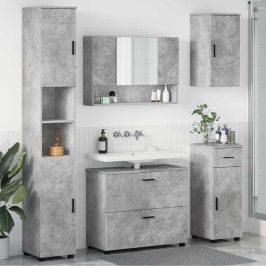 Vonios Baldų Rinkinys 5 Pcs Betono Pilka 30 X 35 X 192 Cm