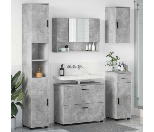Vonios Baldų Rinkinys 5 Pcs Betono Pilka 30 X 35 X 192 Cm