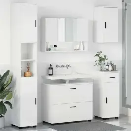 Vannas Istabas Mēbeļu Komplekts Ar Plauktu 5 Pcs Spīdīgi Balta Vidaxl