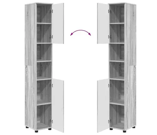 Vannas Istabas Mēbeļu Komplekts 5 Pcs Pelēka Sonomas Ozola Vidaxl