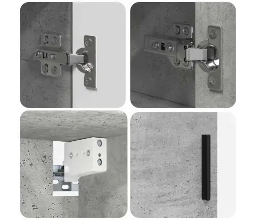 Vannas Istabas Mēbeļu Komplekts Ar Plauktu 4 Pcs Betona Pelēka Vidaxl