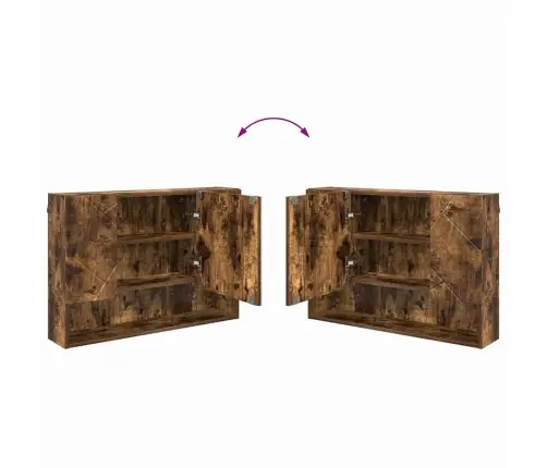Vannitoa Mööbleset 4 Pcs Suitsutatud Tamm 30 X 35 X 192 Cm Vannitoa Mööbleset 4 Pcs Suitsutatud Tamm 30 X 35 X 192 Cm